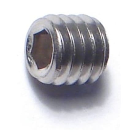 6mm-1.0 X 6mm A2 Stainless Steel Coarse Thread Cup Point Hex Socket Headless Set Screws 10PK